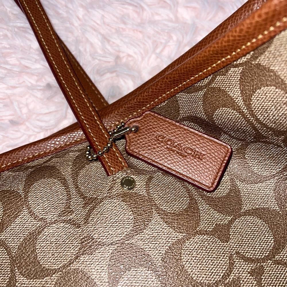 Coach Tan and Brown Signature Tote